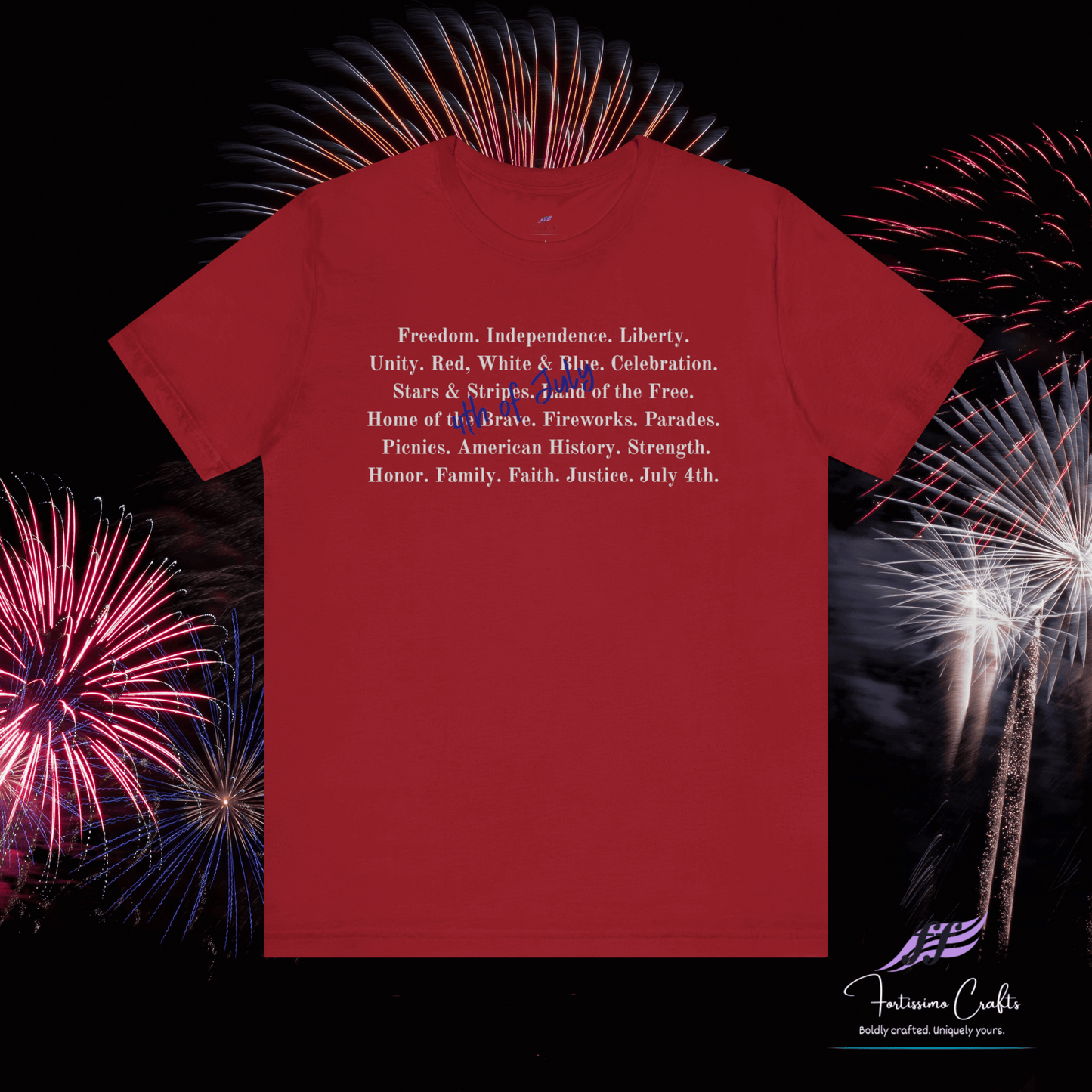 100% Airlume Cotton Patriotic T-Shirt: Adult Unisex Fit XS-5XL