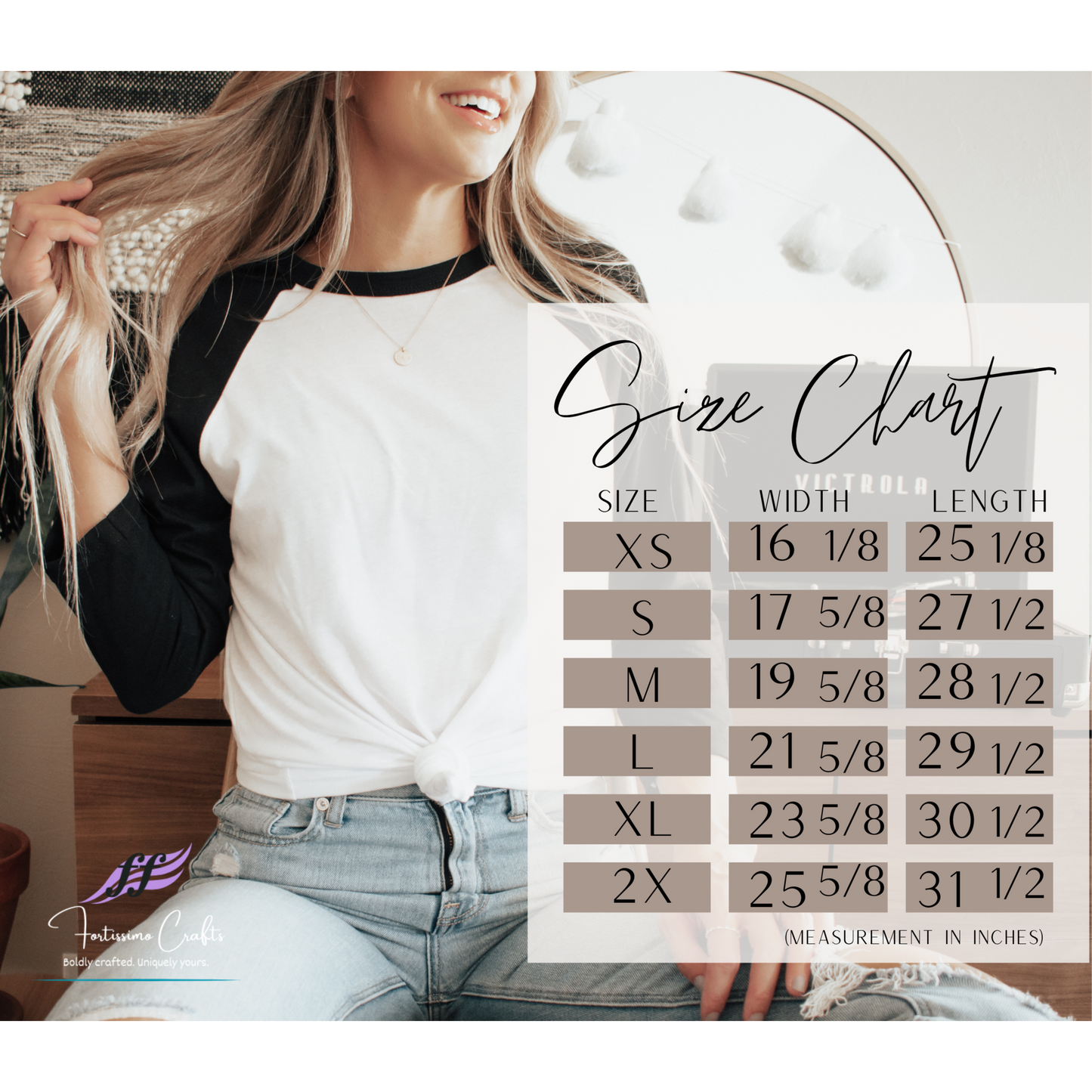Polyester/Cotton Chronically Adorable 3/4 Length Sleeve baseball Tee: Adult Unisex S-2XL
