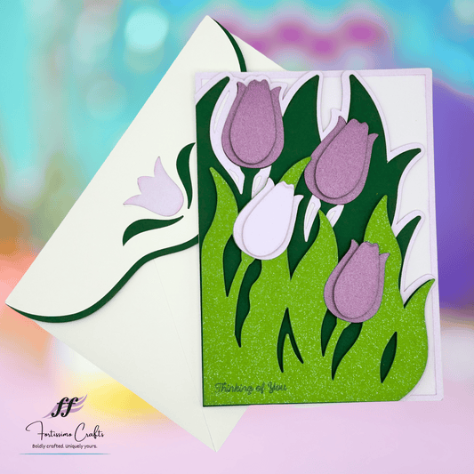Tulip Handmade Sympathy Card 5x7: Customizable Keepsake