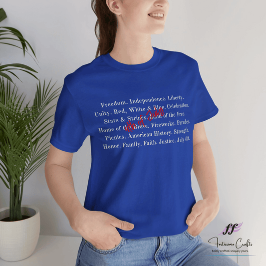 100% Airlume Cotton Patriotic T-Shirt: Adult Unisex Fit XS-5XL