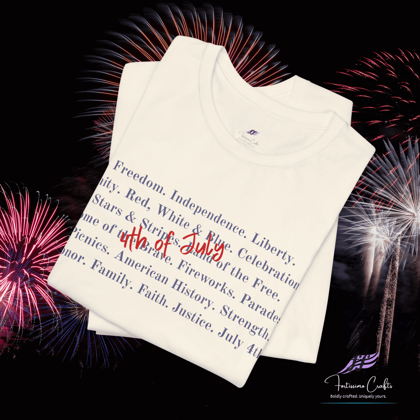 100% Airlume Cotton Patriotic T-Shirt: Adult Unisex Fit XS-5XL