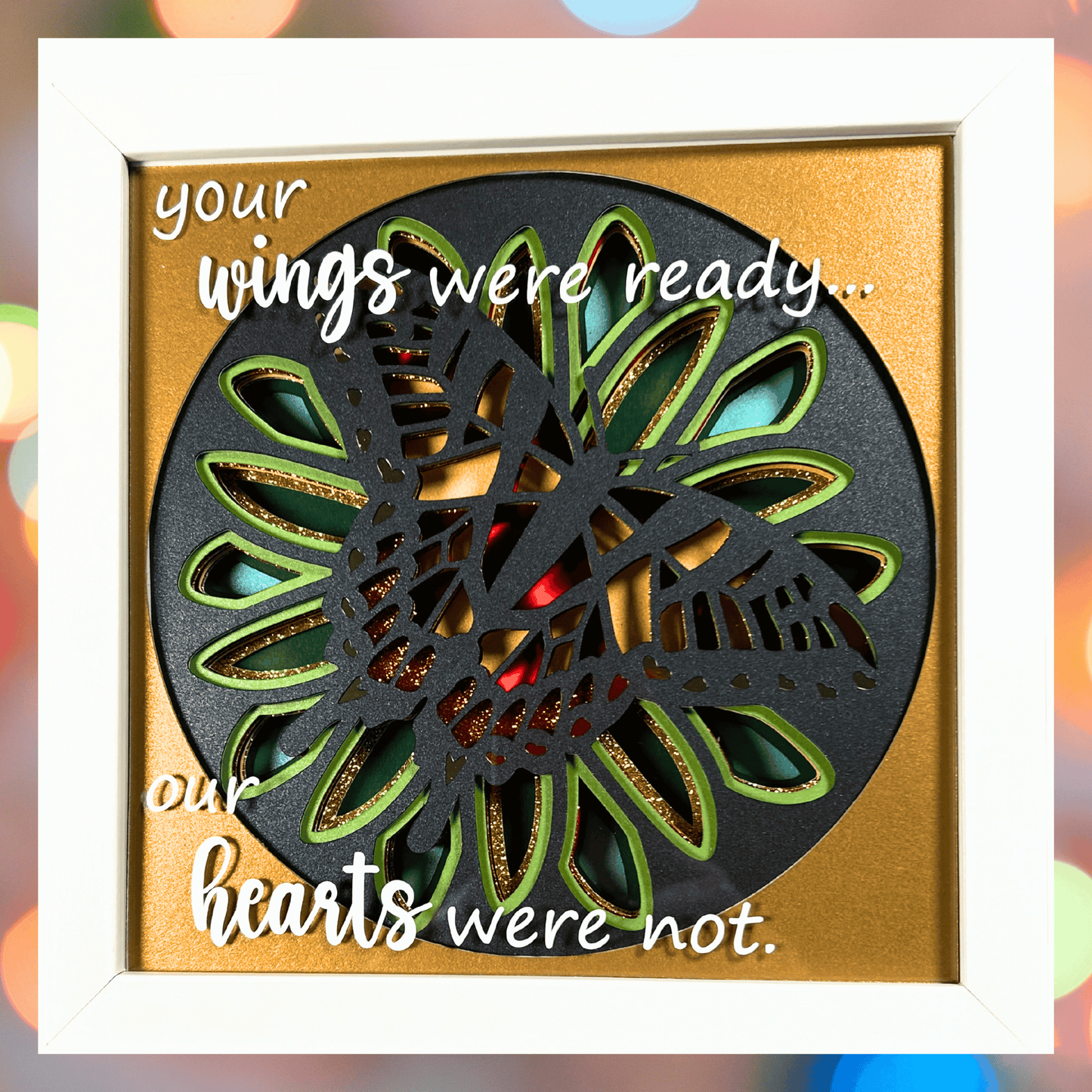 Butterfly Memorial Shadowbox – Handcrafted 3D Layered Art, Framed