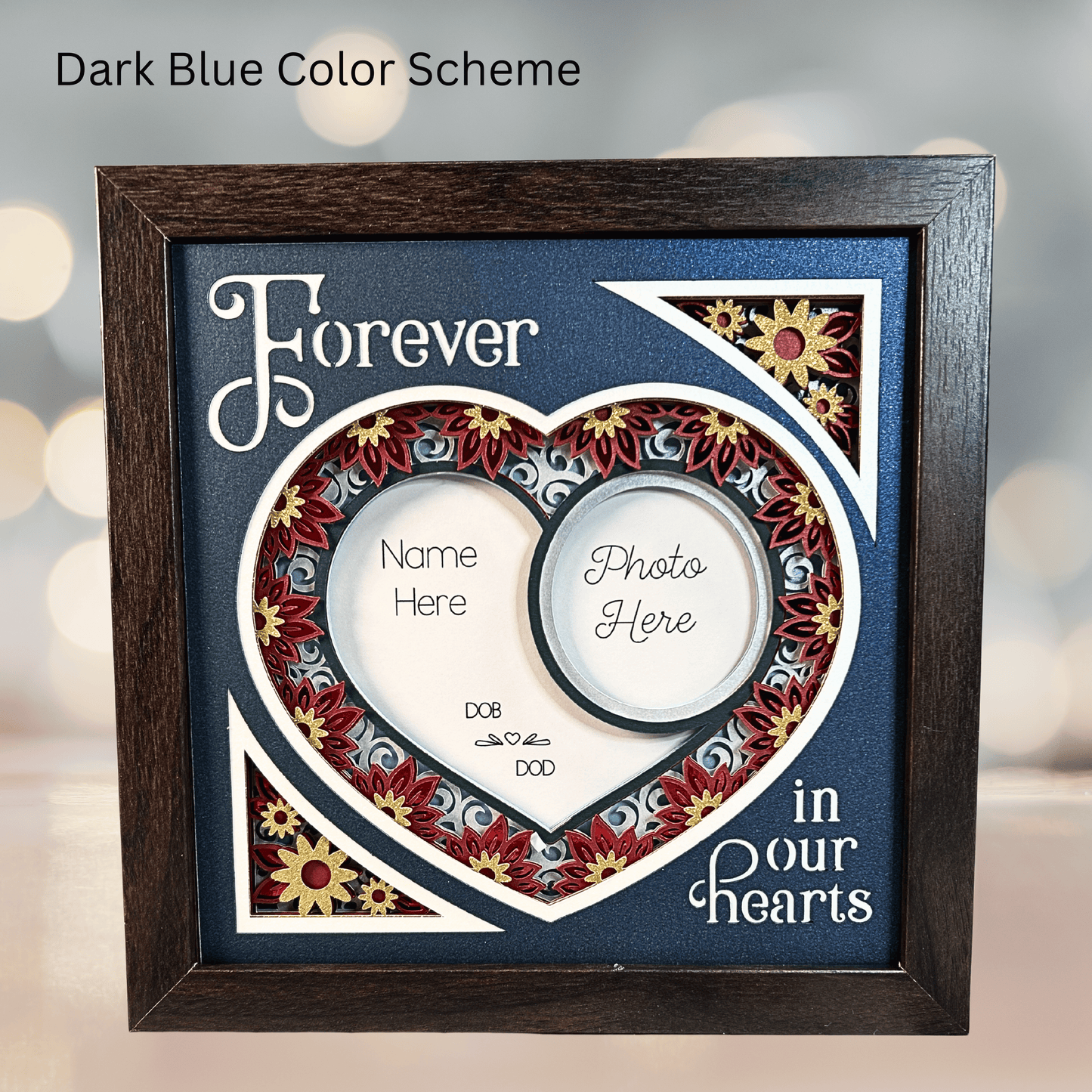 Personalized Memorial Remembrance Shadowbox – Handcrafted 3D Layered Art, Framed