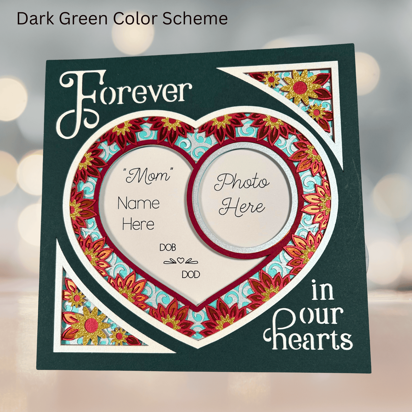 Personalized Memorial Remembrance Shadowbox – Handcrafted 3D Layered Art, Framed