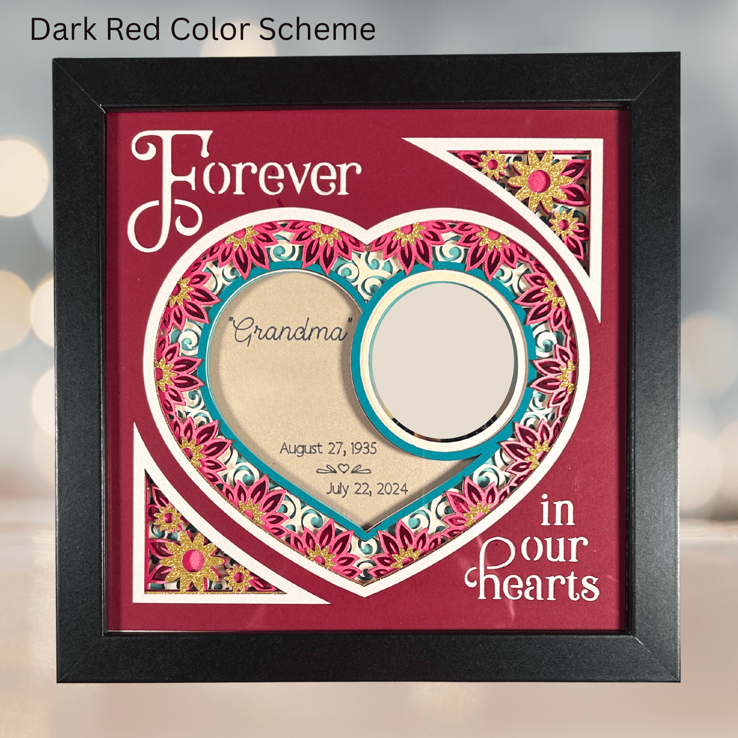 Personalized Memorial Remembrance Shadowbox – Handcrafted 3D Layered Art, Framed