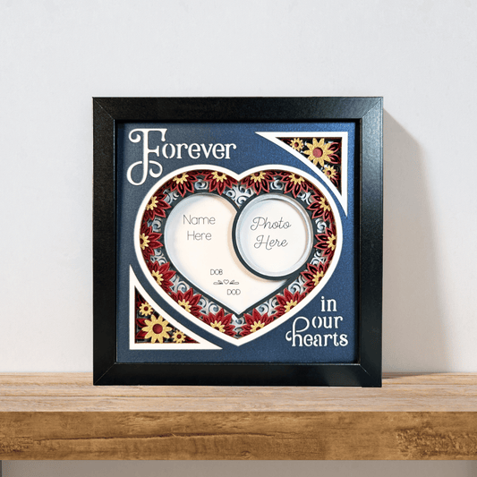 Personalized Memorial Remembrance Shadowbox – Handcrafted 3D Layered Art, Framed