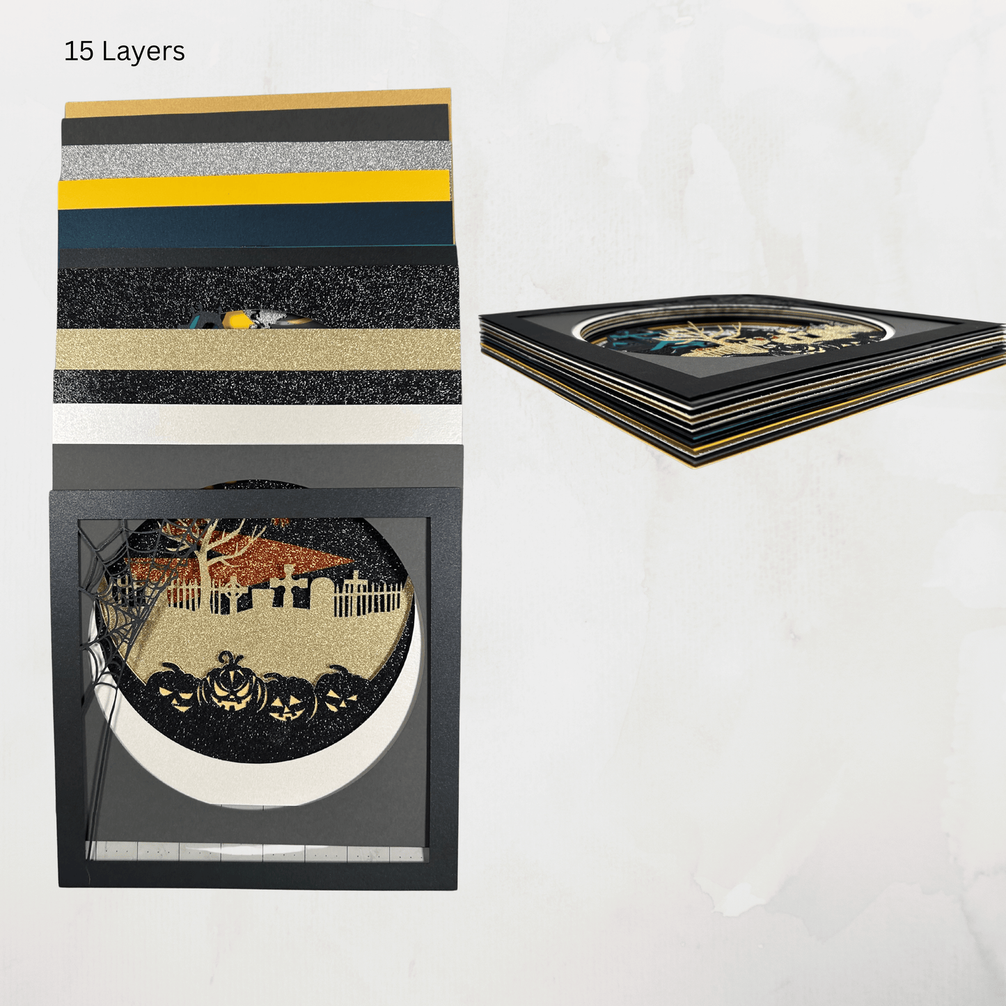 Haunted Mansion, Macabre Wall Decor, Handcrafted 3D Layered Art, Framed