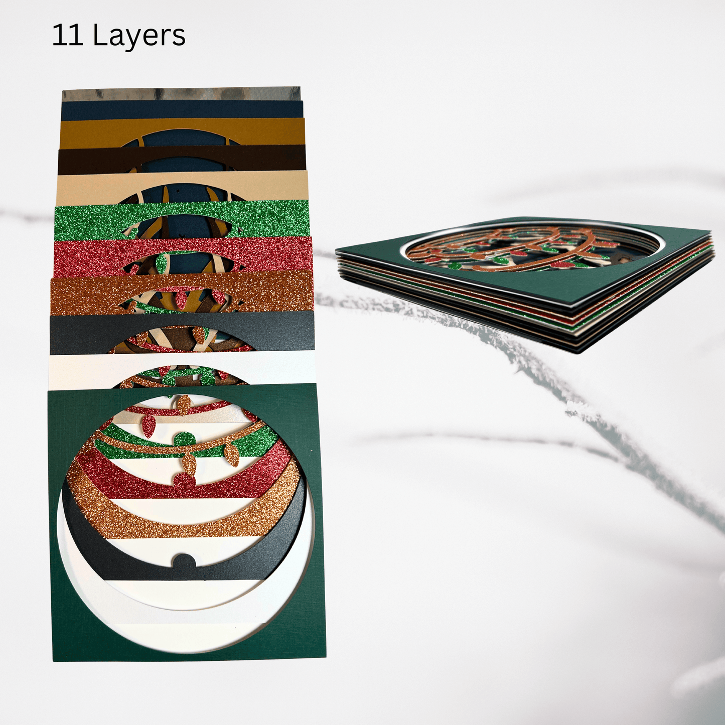 Reindeer with Lights – Holiday Handcrafted 3D Layered Art, Framed