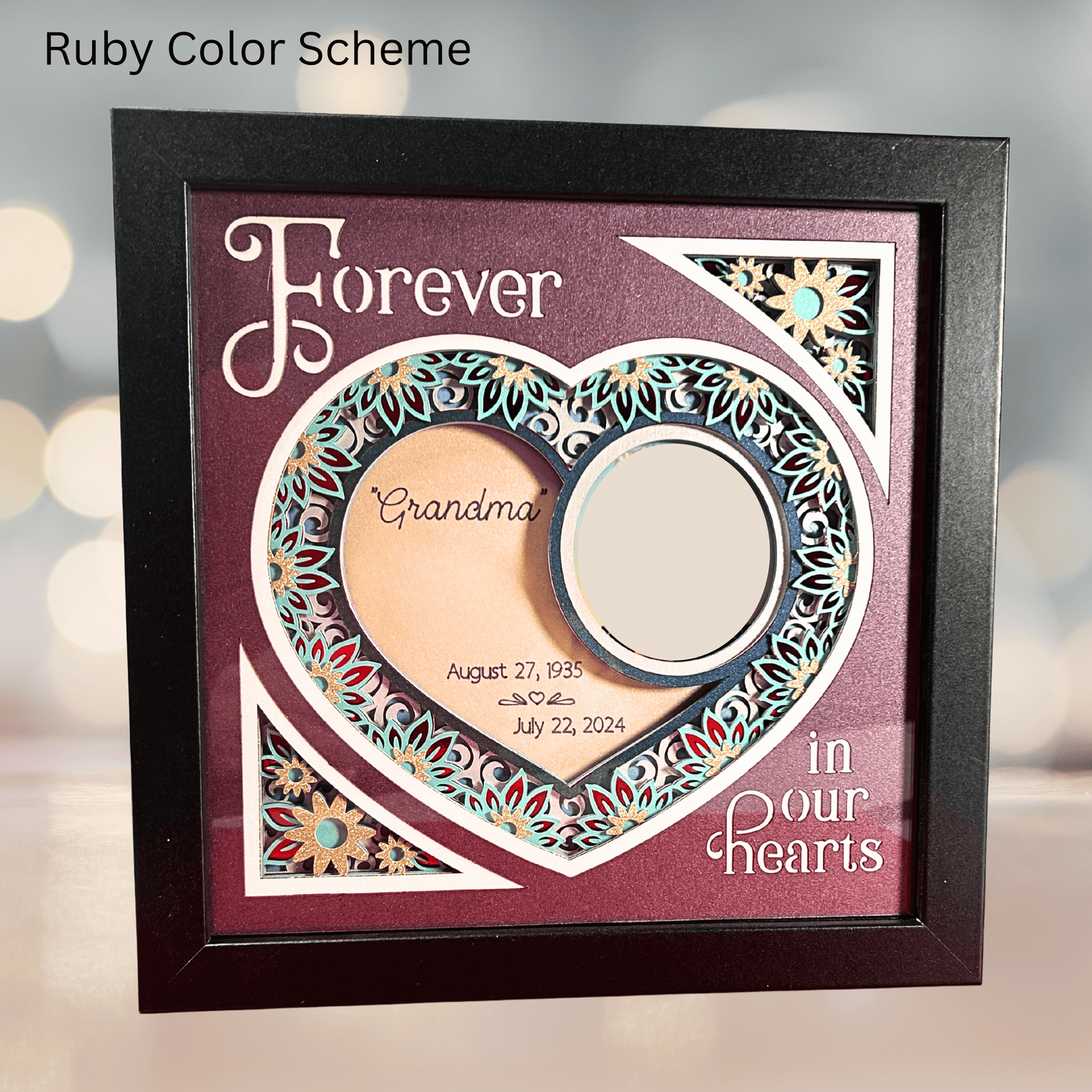 Personalized Memorial Remembrance Shadowbox – Handcrafted 3D Layered Art, Framed