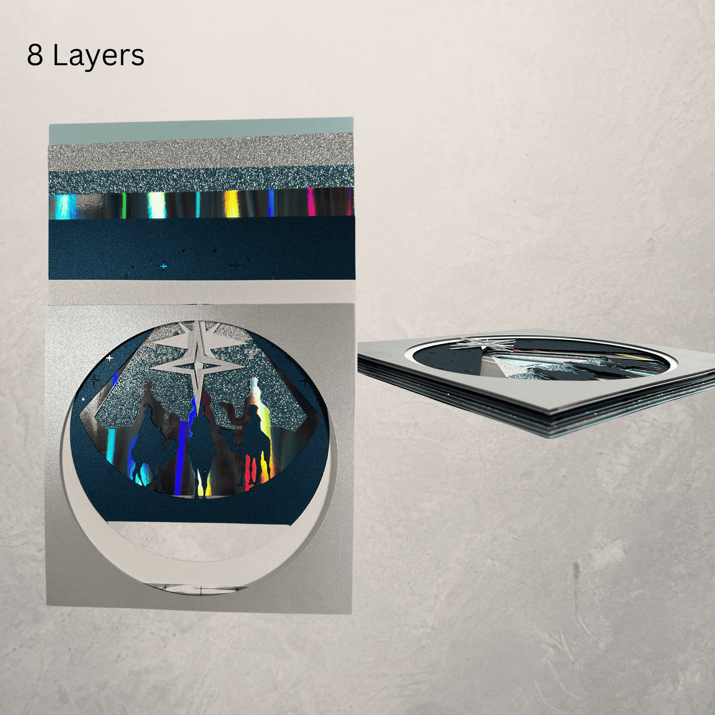 Wisemen Still Seek Him Shadowbox – Handcrafted 3D Layered Art, Framed