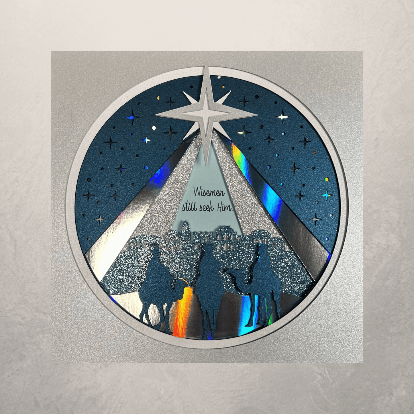 Wisemen Still Seek Him Shadowbox – Handcrafted 3D Layered Art, Framed