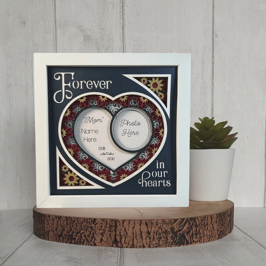 Personalized Memorial Remembrance Shadowbox – Handcrafted 3D Layered Art, Framed